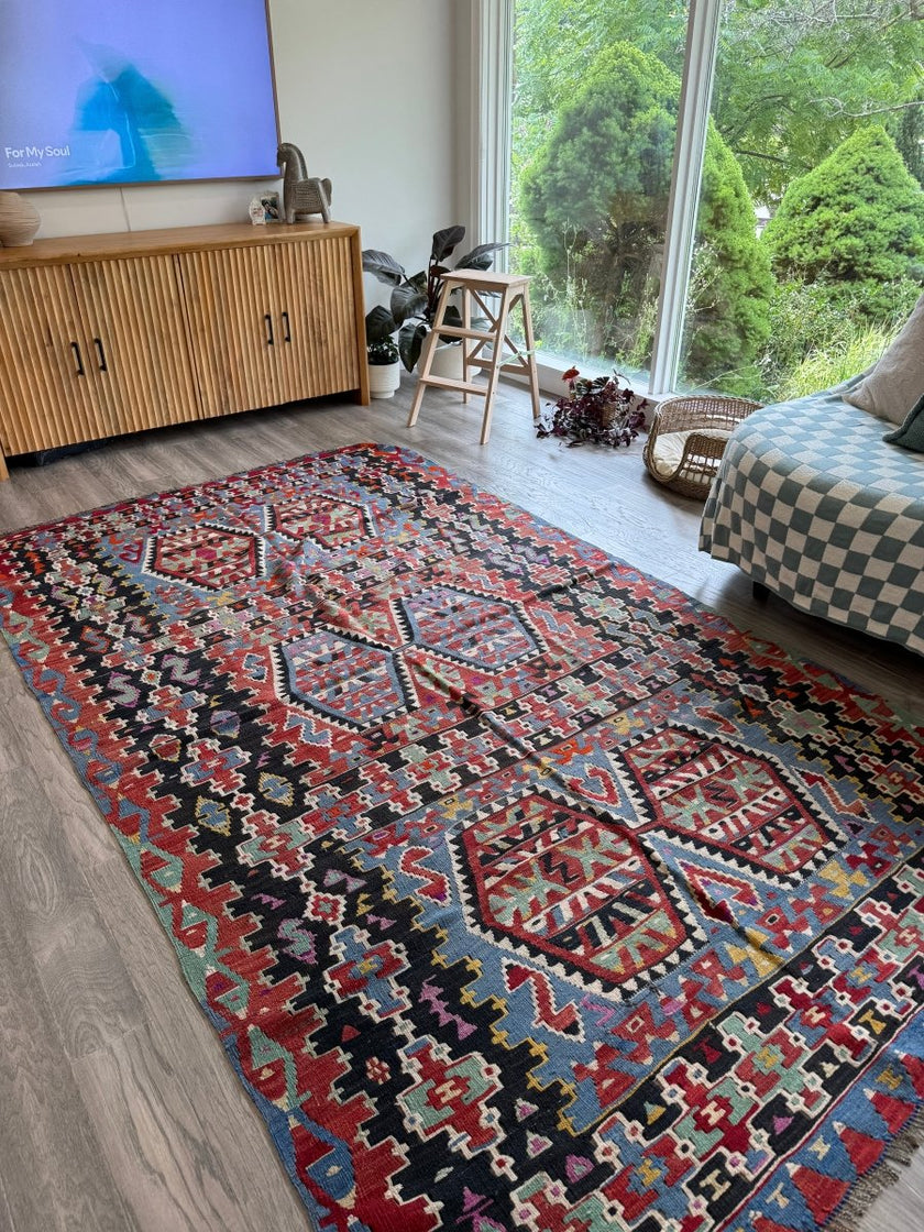 Turkish Uşak Eşme Kilim | 5' 7