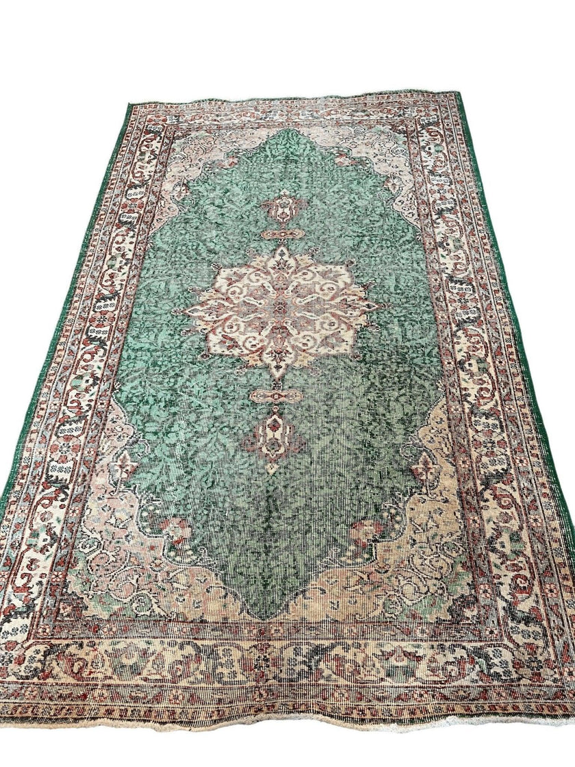 Vintage Turkish Oushak Rug | 9’ 1