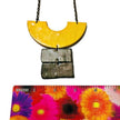 Chunky Geometric Statement Necklace, Post or Clip On Set – Handmade