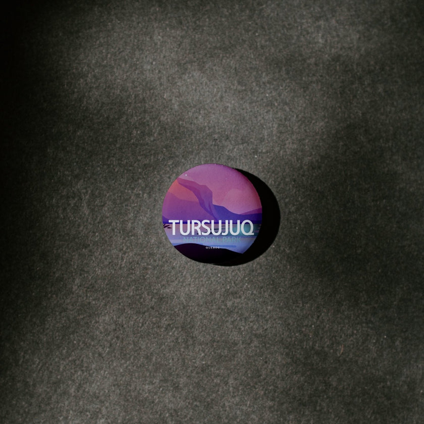 Tursujuq National Park of Quebec Pinback Button, Canada Parks