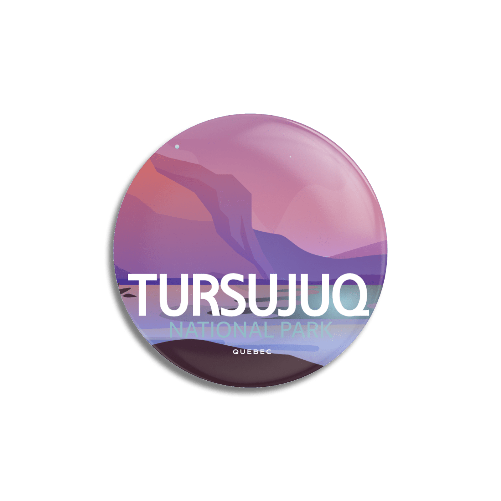 Tursujuq National Park of Quebec Pinback Button, Canada Parks