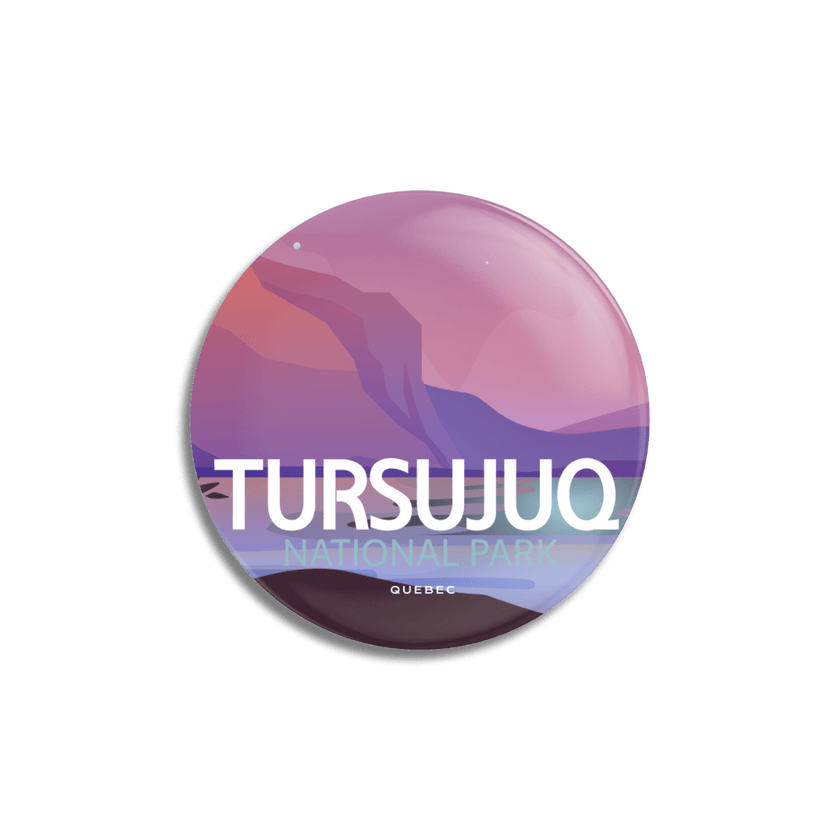 Tursujuq National Park of Quebec Pinback Button, Canada Parks