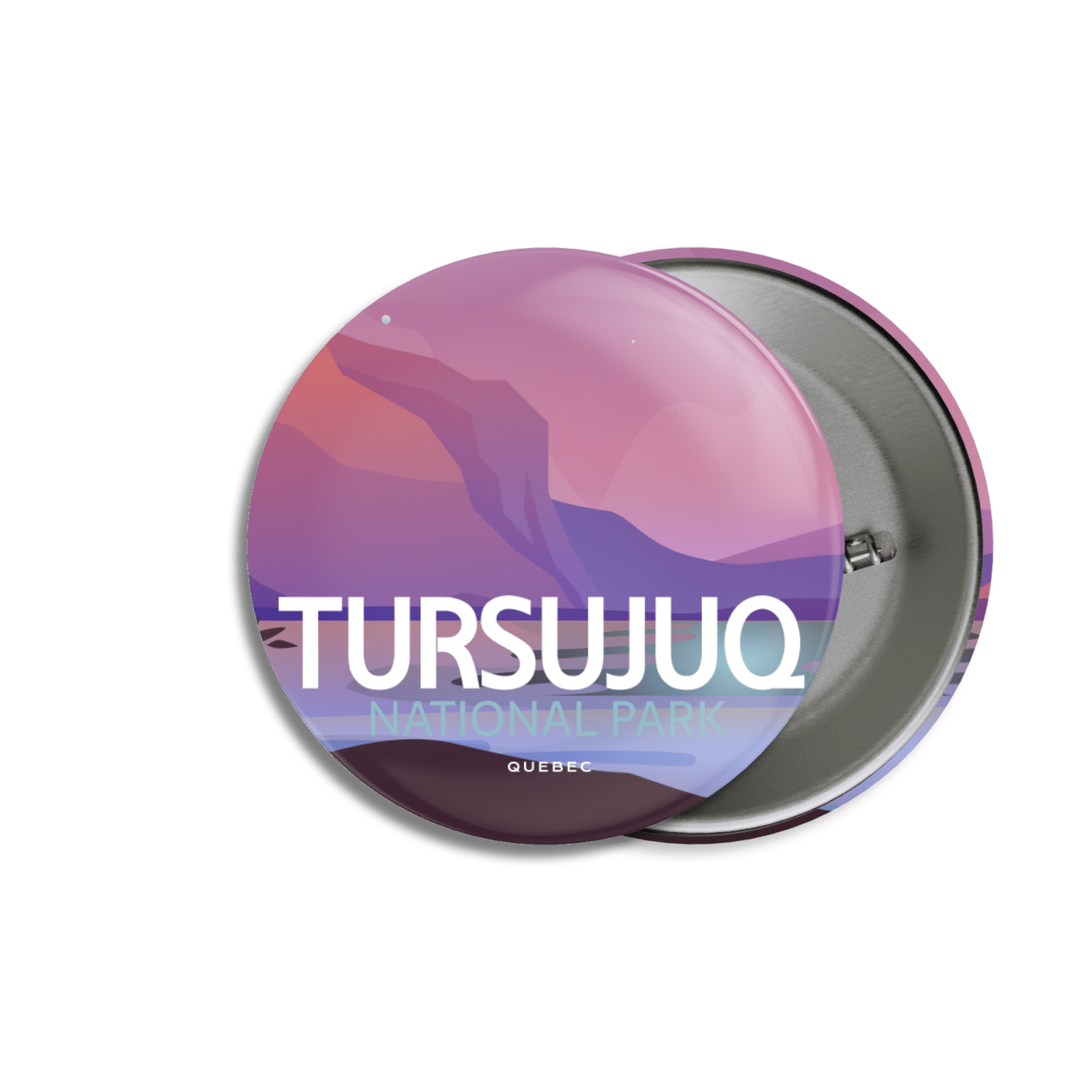 Tursujuq National Park of Quebec Pinback Button, Canada Parks