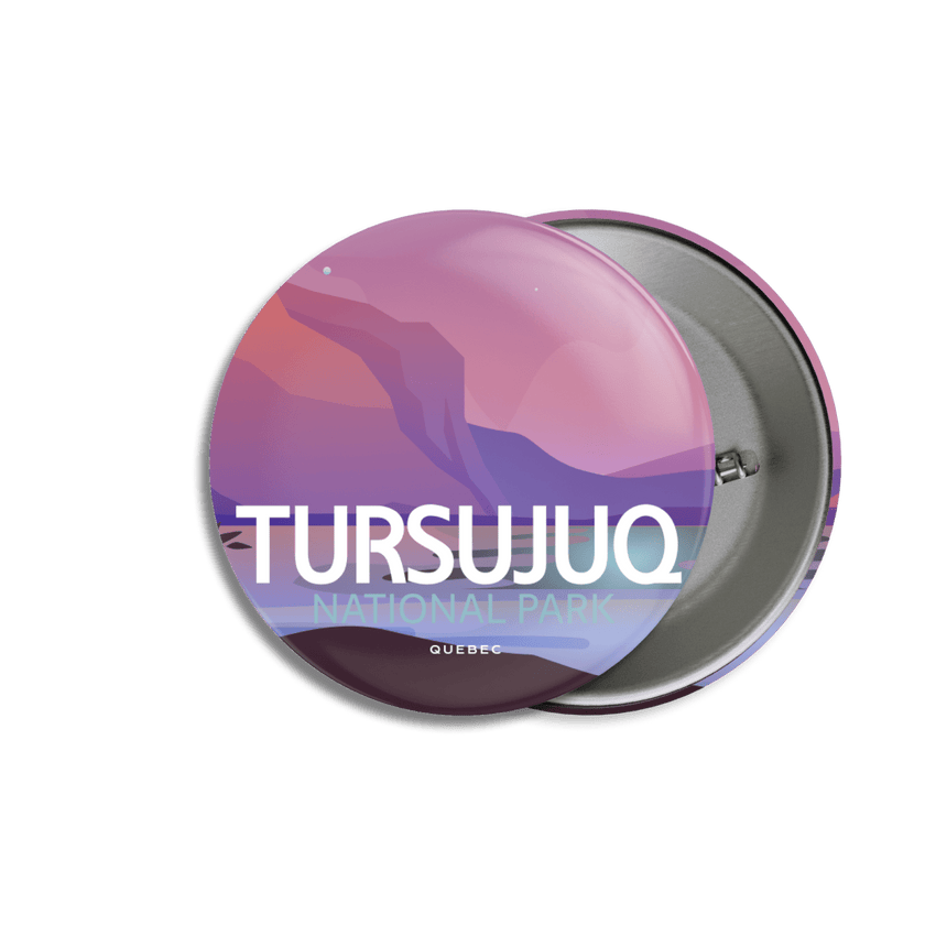 Tursujuq National Park of Quebec Pinback Button, Canada Parks