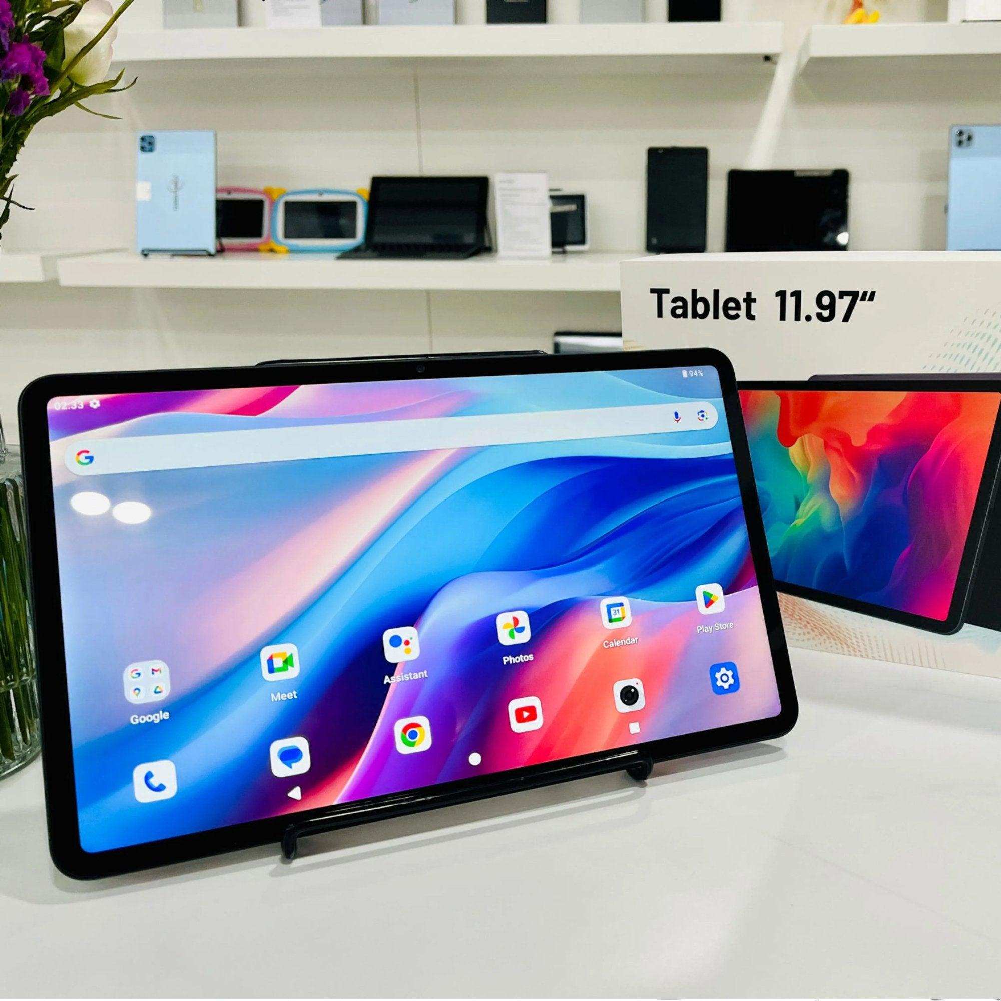 TUTT 12” Tablet LTE 4G SIM Android 14 | Case + Stylus 128GB + 6GB RAM | Dual Camera P11 + 128GB SanDisk