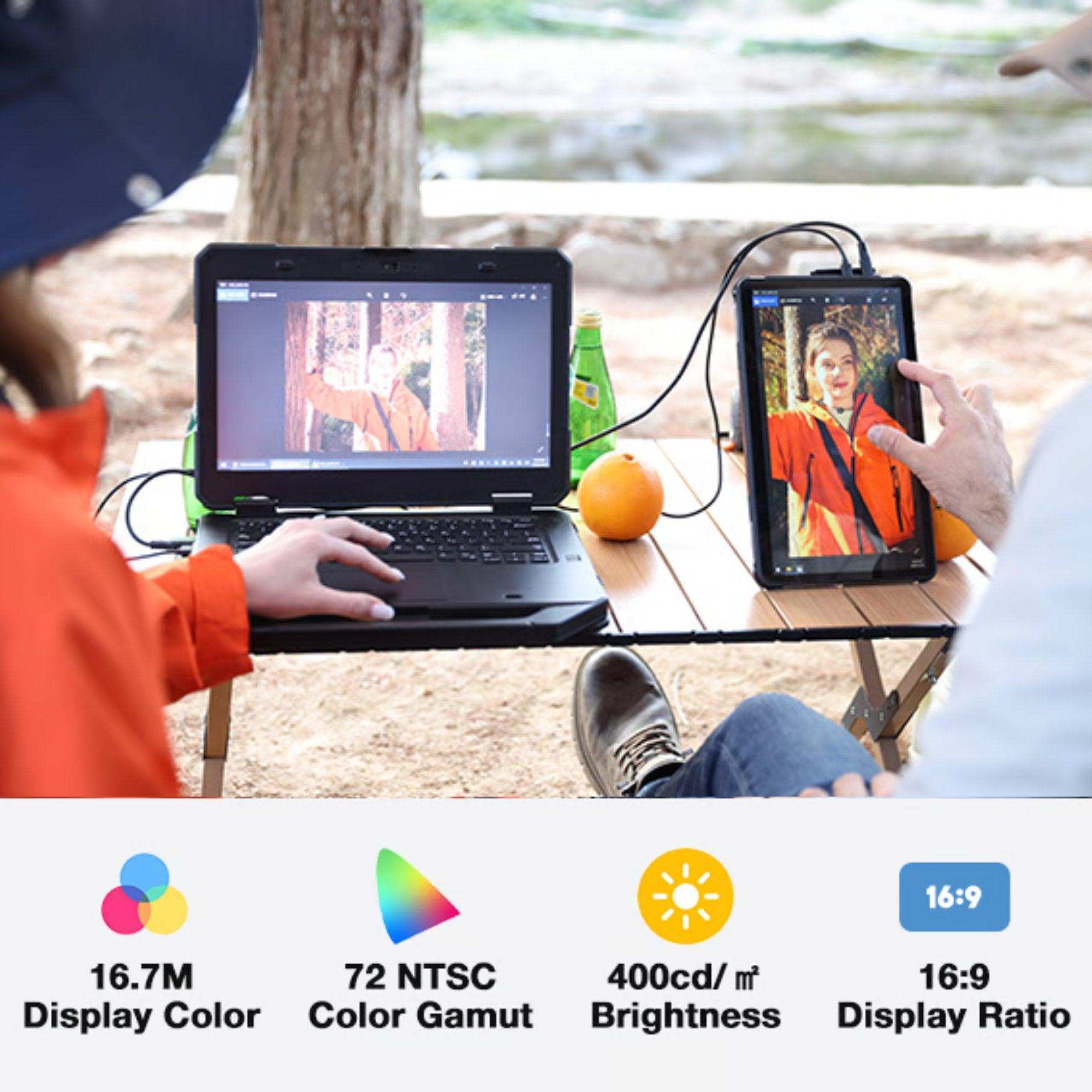 TUTT Rugged Portable Monitor 12” Touchscreen  | 5000mAh Battery | Water & Drop Proof | Digital Photo Frame Mode | N1Pro