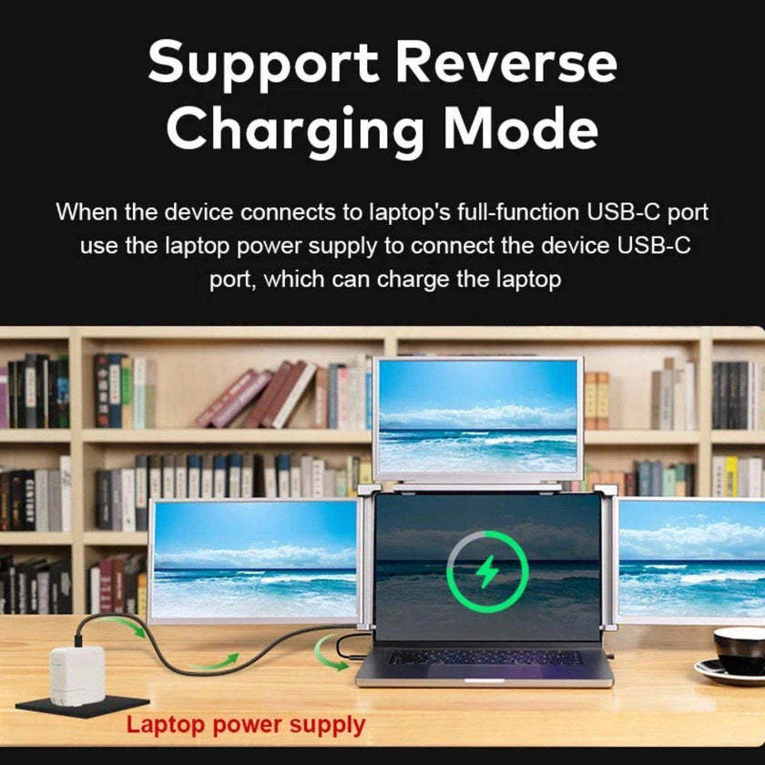 TUTT 14” Quad Screen Extender | Single Cable Setup | 16:10 IPS | Stand-Alone Portable Monitor For Laptop Mac & Windows S780