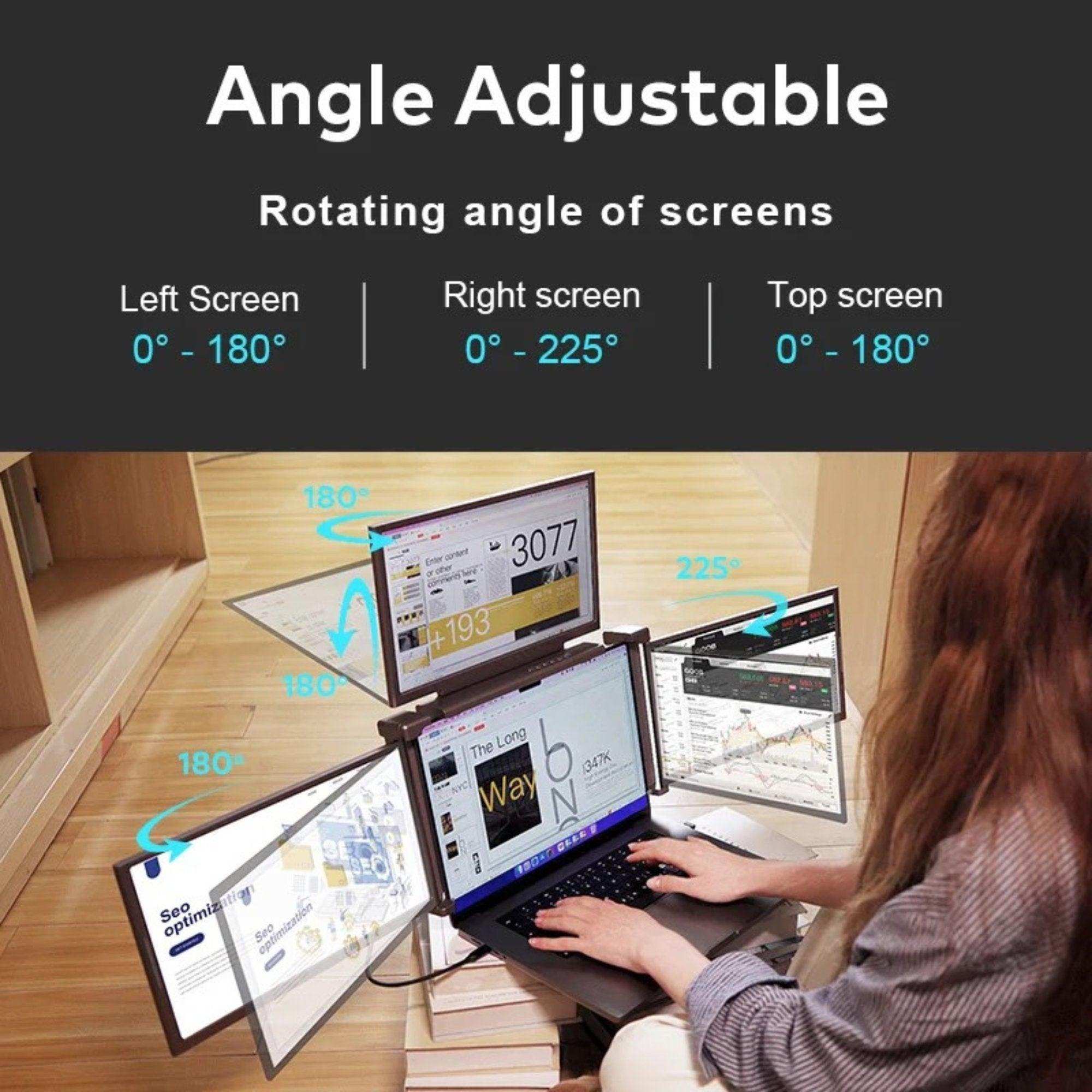 TUTT 14” Quad Screen Extender | Single Cable Setup | 16:10 IPS | Stand-Alone Portable Monitor For Laptop Mac & Windows S780