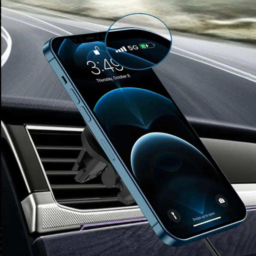 TUTT 15W Qi Magnetic Wireless Car Phone Holder Charger 360° Adjustable Strong Magnetic Compatible with iPhone 15 14 13 12 Pro Plus Max Mini