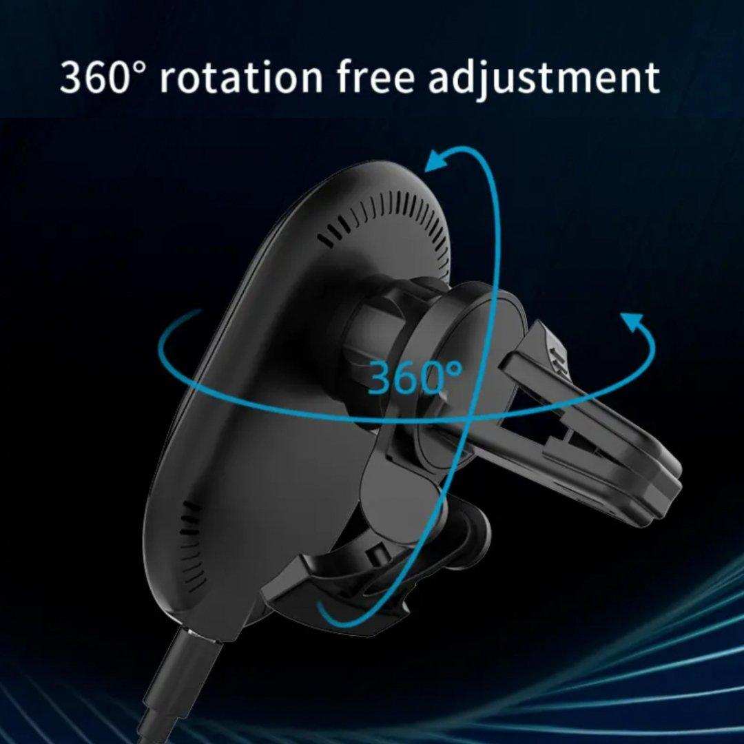 TUTT 15W Qi Magnetic Wireless Car Phone Holder Charger 360° Adjustable Strong Magnetic Compatible with iPhone 15 14 13 12 Pro Plus Max Mini