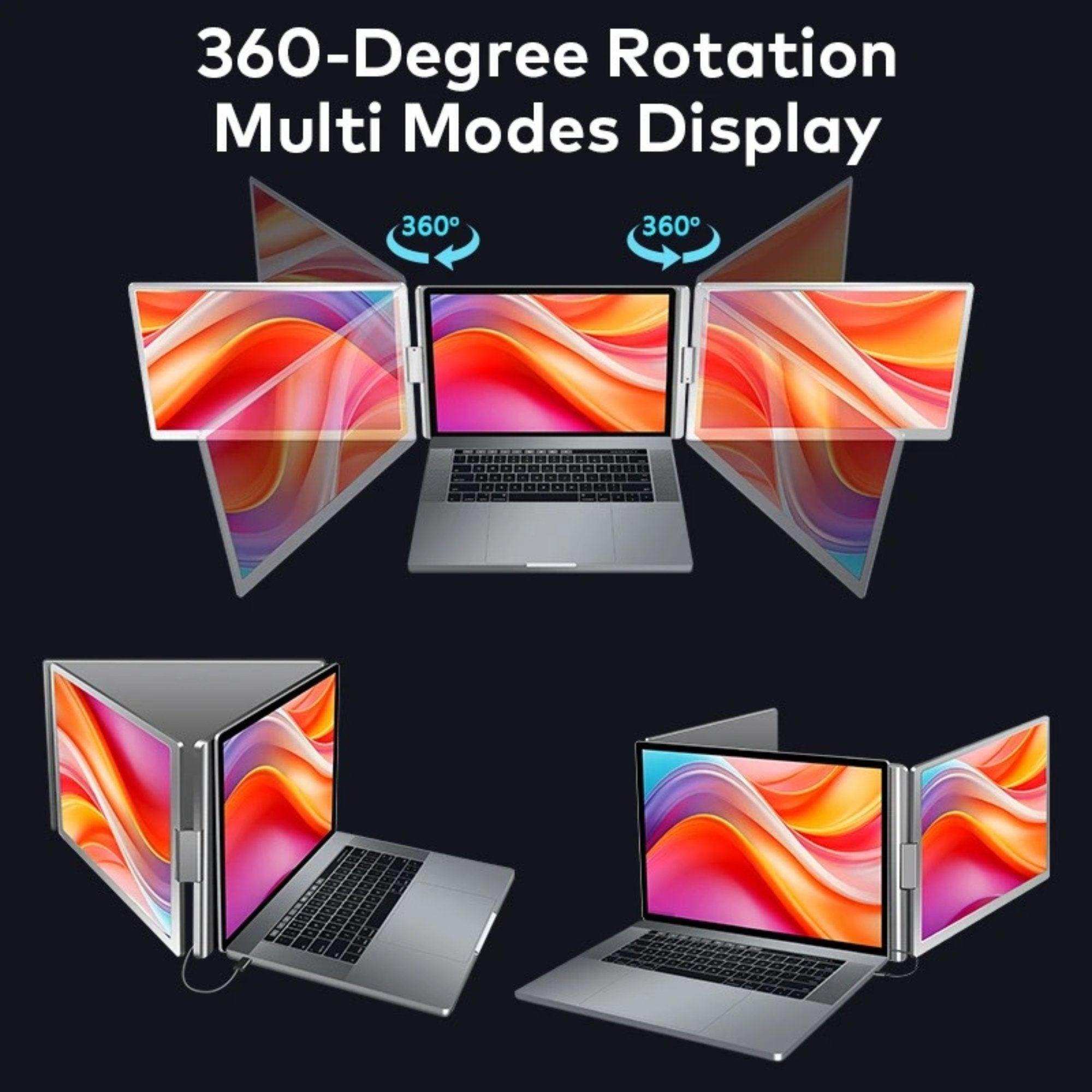TUTT 16” Dual Portable Monitor | Single Cable Connection | 16:10 Ratio IPS, Stand-Alone Design | Windows, MacBook | S900
