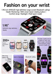 TUTT  Smartwatch for Men Women 1.95” AMOLED Screen | Flashlight BT Call Health and Fitness Tracking | K8