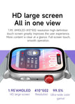 TUTT  Smartwatch for Men Women 1.95” AMOLED Screen | Flashlight BT Call Health and Fitness Tracking | K8