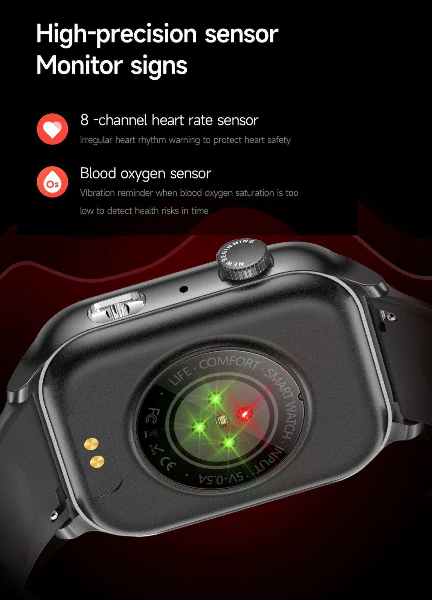 TUTT  Smartwatch for Men Women 1.95” AMOLED Screen | Flashlight BT Call Health and Fitness Tracking | K8