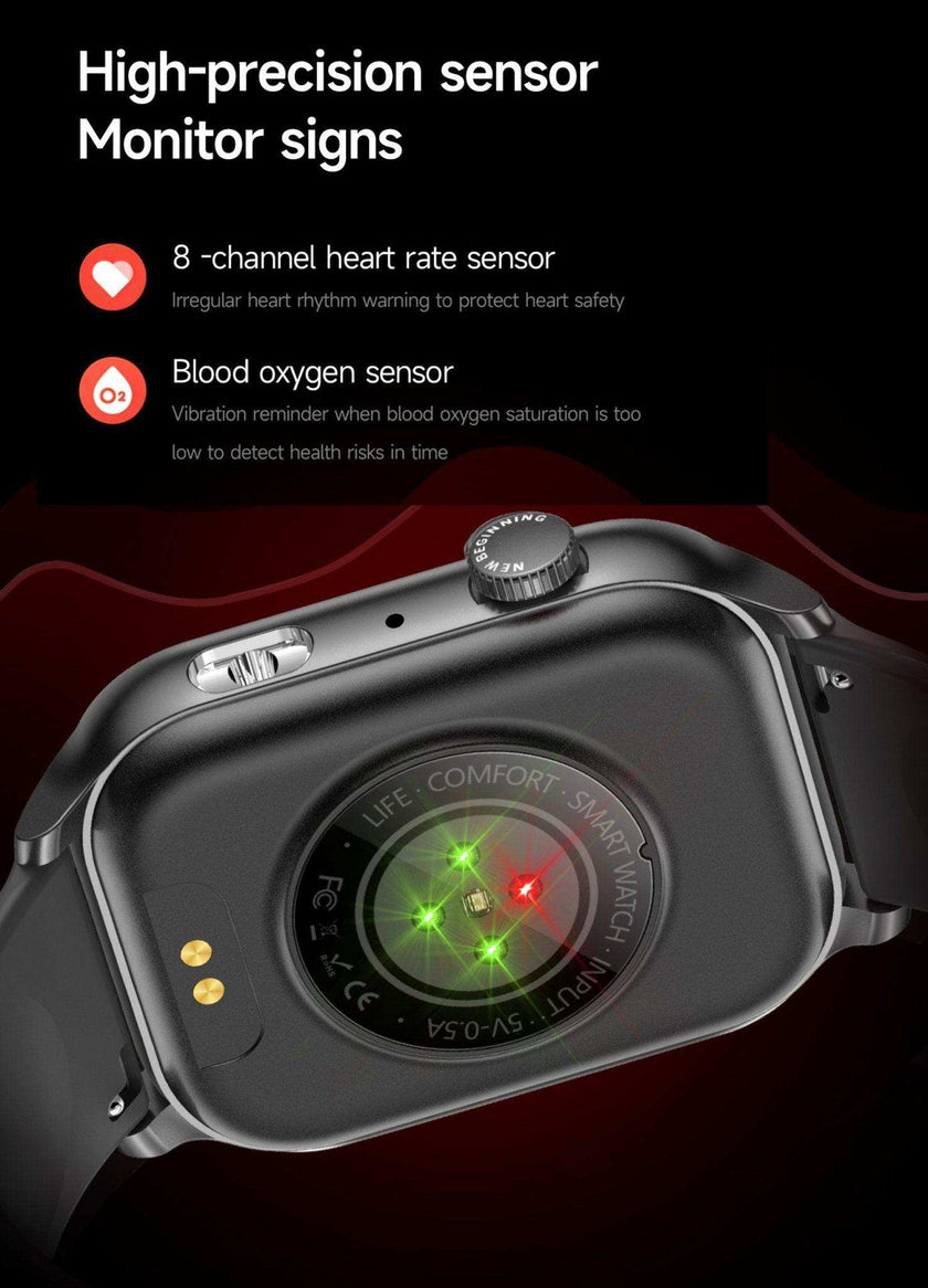 TUTT  Smartwatch for Men Women 1.95” AMOLED Screen | Flashlight BT Call Health and Fitness Tracking | K8