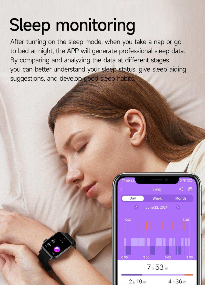 TUTT  Smartwatch for Men Women 1.95” AMOLED Screen | Flashlight BT Call Health and Fitness Tracking | K8
