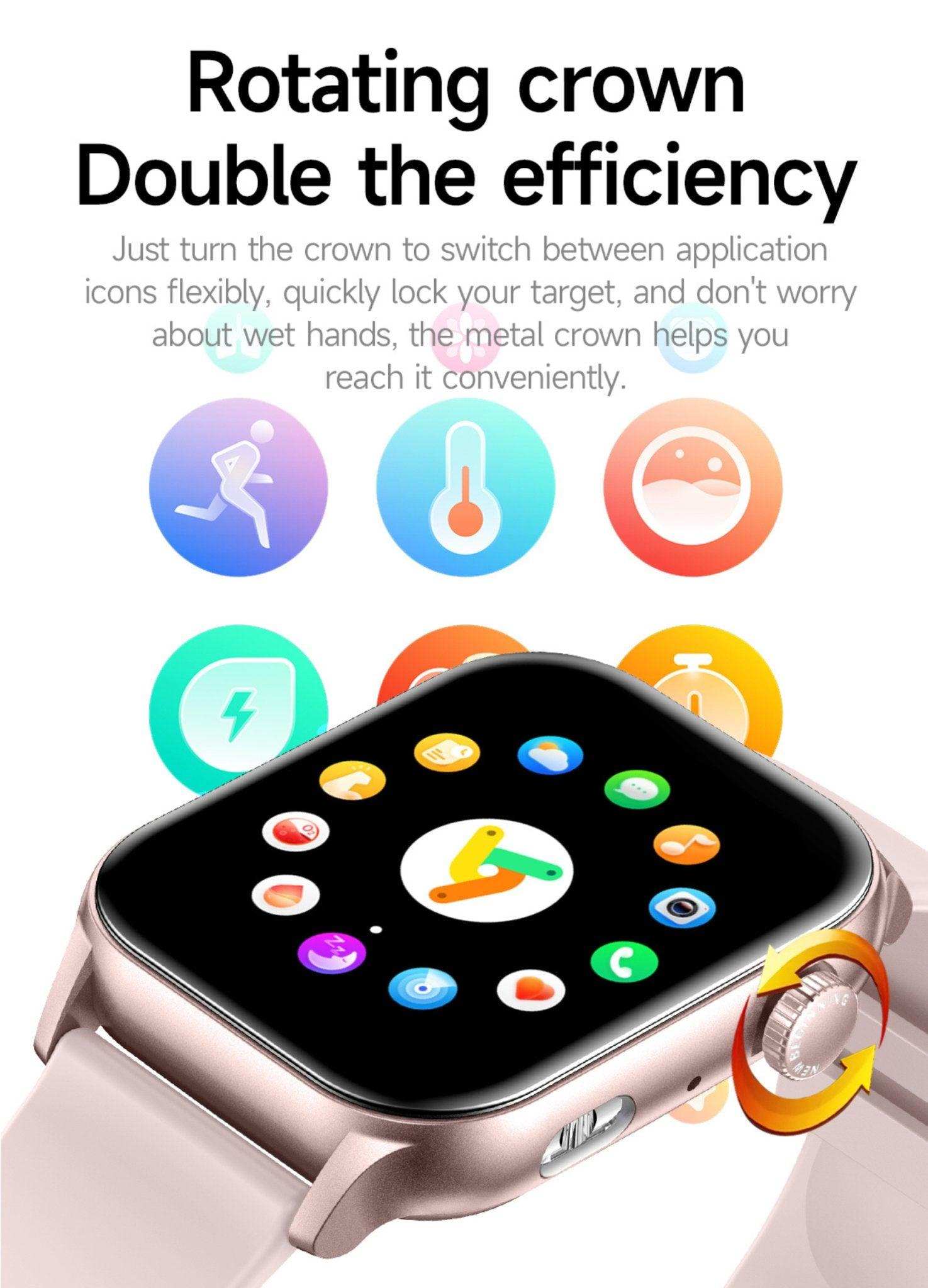 TUTT  Smartwatch for Men Women 1.95” AMOLED Screen | Flashlight BT Call Health and Fitness Tracking | K8