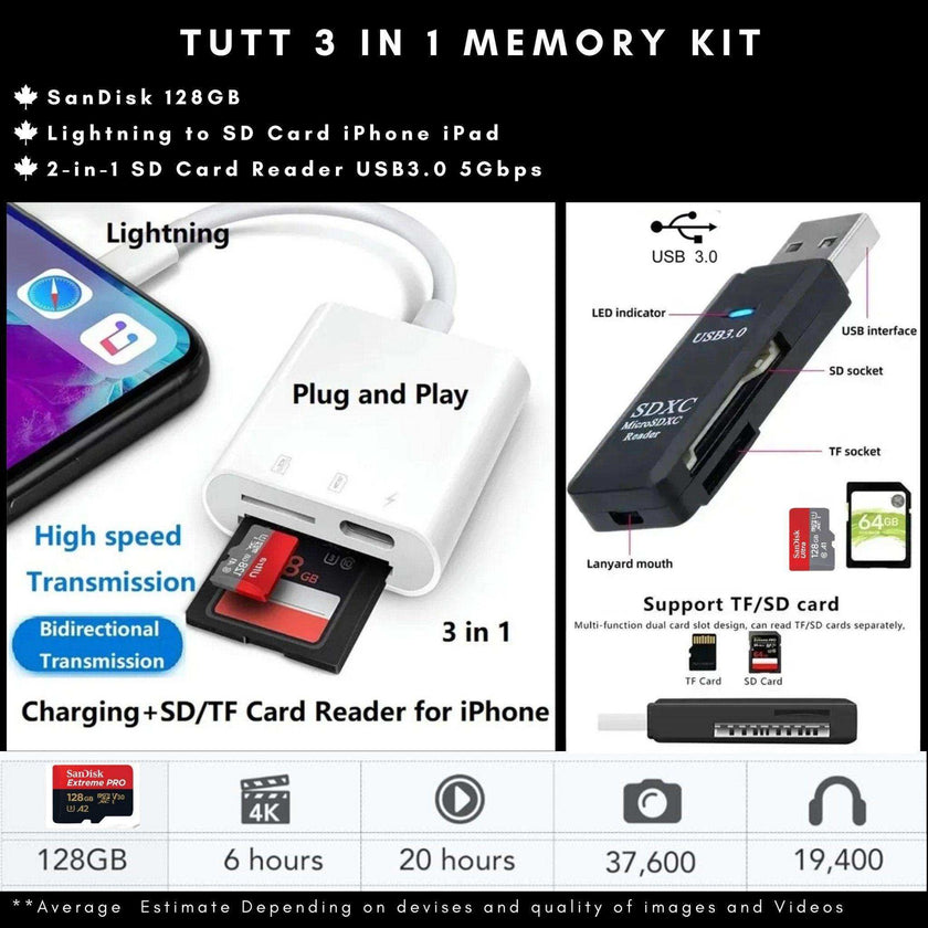 TUTT 2 in 1 P98 10.4” Tablet LTE 4G SIM card WiFi FHD Android 13 with Keyboard, Case, Stylus, 128GB +8GB RAM, 13/5MP Dual Camera Octa-Core | 128GB SanDisk Extreme 3-in-1 SD/TF Kit