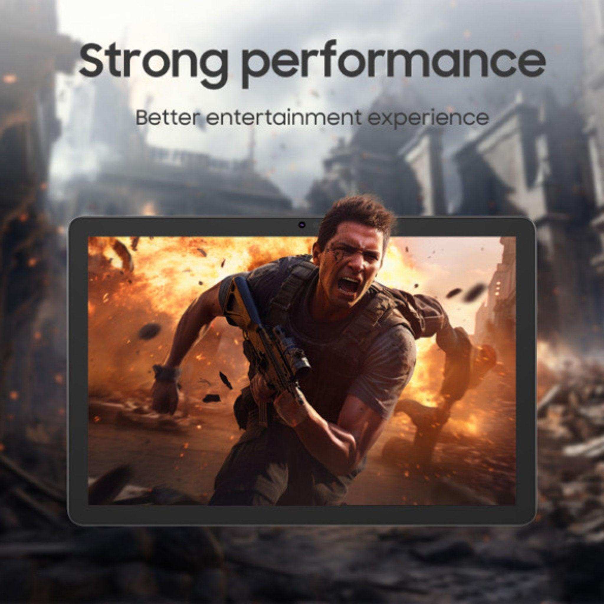 TUTT 2 in 1 Pro 10.1” Tablet LTE 4G SIM card 5G WiFi FHD Android 13 with Keyboard, Case, Stylus, 128GB +12GB RAM, 13/5MP Dual Camera, Octa-Core CPU GPS | 128GB | English-Arabic Key