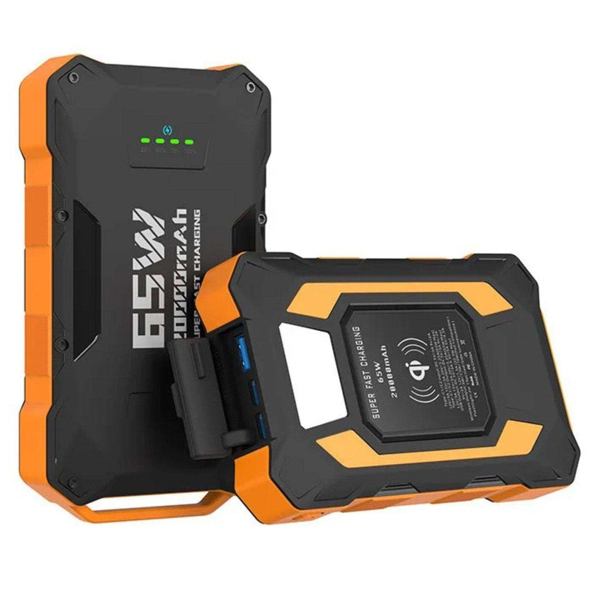 TUTT 20,000 mAh PD 65w Laptop Portable Rugged Power Bank | Fast Qi Wireless Charging | Emergency Flashlight | Outdoor Camping Charger | Notebook Tablet Smart Phone
