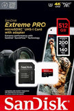 TUTT 3 in 1 | SanDisk Extreme PRO®  64/128/256/512GB 1TB Ultra microSDXC MicroSD Memory Card Speed 200MB/s Read | 90MB/s + Lightning to SD Card iPhone iPad + 2-in-1 SD Card Reader USB3.0 5Gbps