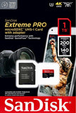 TUTT 3 in 1 | SanDisk Extreme PRO®  64/128/256/512GB 1TB Ultra microSDXC MicroSD Memory Card Speed 200MB/s Read | 90MB/s + Lightning to SD Card iPhone iPad + 2-in-1 SD Card Reader USB3.0 5Gbps