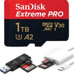 TUTT 3 in 1 | SanDisk Extreme PRO®  64/128/256/512GB 1TB Ultra microSDXC MicroSD Memory Card Speed 200MB/s Read | 90MB/s + Lightning to SD Card iPhone iPad + 2-in-1 SD Card Reader USB3.0 5Gbps