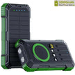 TUTT 30000mAh Portable Rugged Solar-Dual Mode Charging Waterproof Outdoor Power Bank | External Battery 4 Built-In USB Cables | Fast Wireless Charging | 7 Output With Flashlight SOS