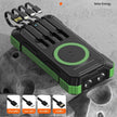 TUTT 30000mAh Portable Rugged Solar-Dual Mode Charging Waterproof Outdoor Power Bank | External Battery 4 Built-In USB Cables | Fast Wireless Charging | 7 Output With Flashlight SOS