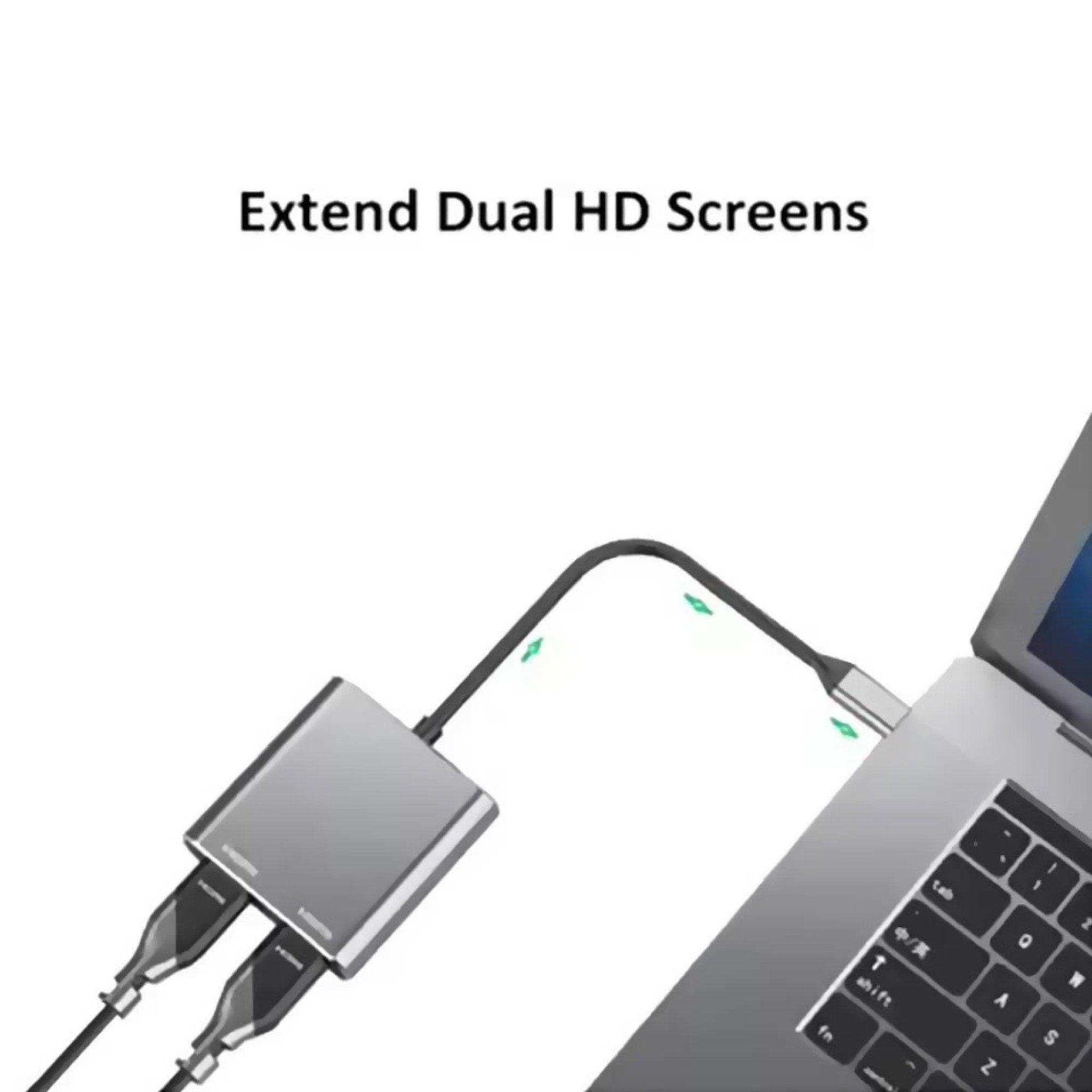 TUTT 4 In 1 4K Dual Monitor HDMI Video Type-C Hub Docking Station USB C To Dual 4K HDMI MST Adapter With 2 HDMI USB 3.0 and PD