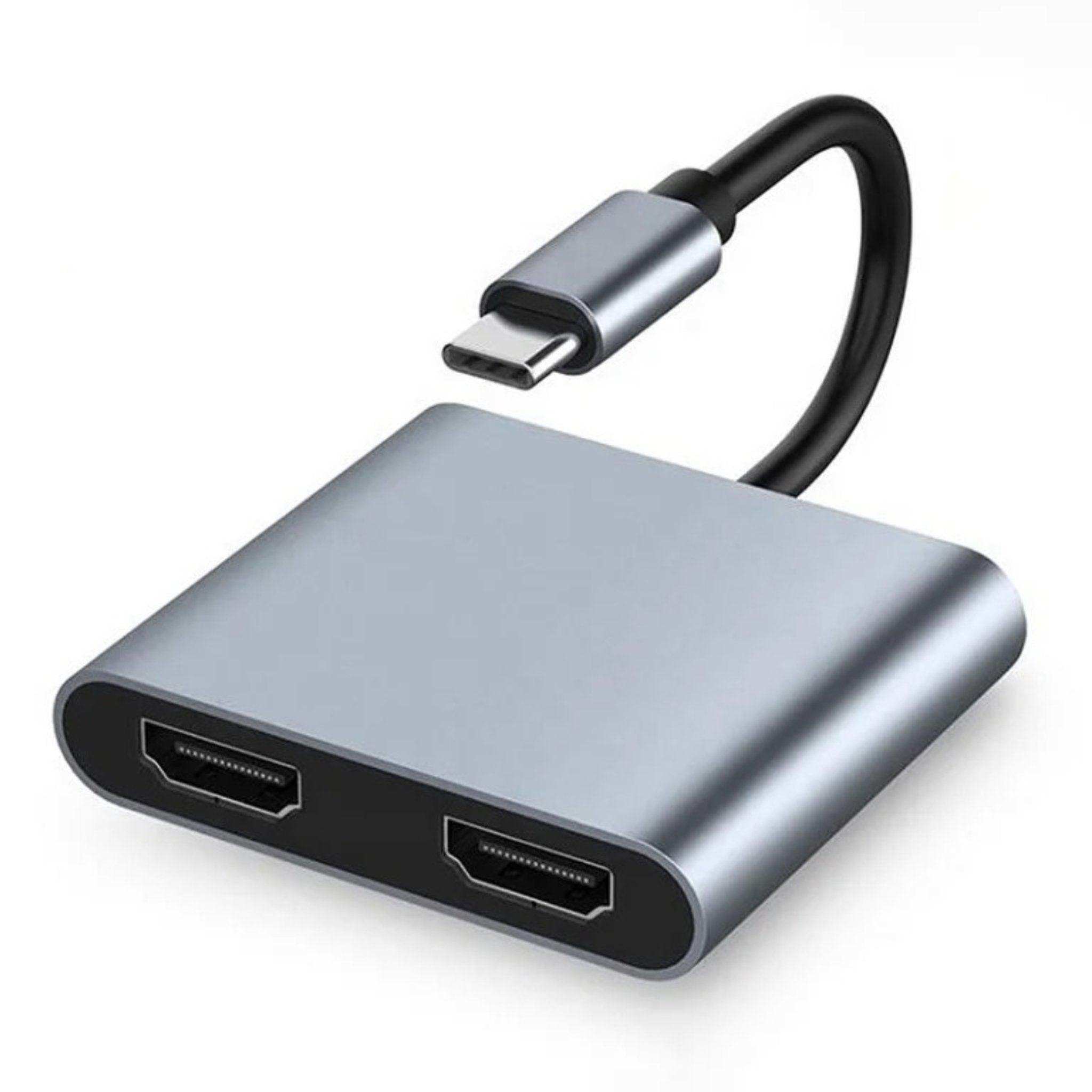 TUTT 4 In 1 4K Dual Monitor HDMI Video Type-C Hub Docking Station USB C To Dual 4K HDMI MST Adapter With 2 HDMI USB 3.0 and PD