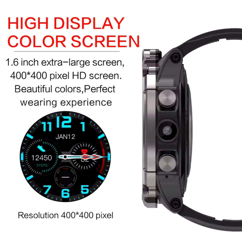TUTT 4G Smart Watch Rugged with SIM Card | Dual Camera | 2GBRAM+16GBROM | V20 | Health and Fitness Tracker