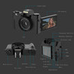 TUTT 4K 48MP Digital Camera for Vlogging 3.0’’ 180° Flip Screen, WiFi, 16X Digital Zoom, Wide Angle & Macro Lens Mic, Full Combo | 128GB SanDisk 3 in 1 SD/TF/Charging Kit