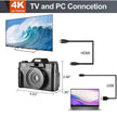 TUTT 4K 48MP Digital Camera for Vlogging 3.0’’ 180° Flip Screen, WiFi, 16X Digital Zoom, Wide Angle & Macro Lens Mic, Full Combo | 128GB SanDisk 3 in 1 SD/TF/Charging Kit