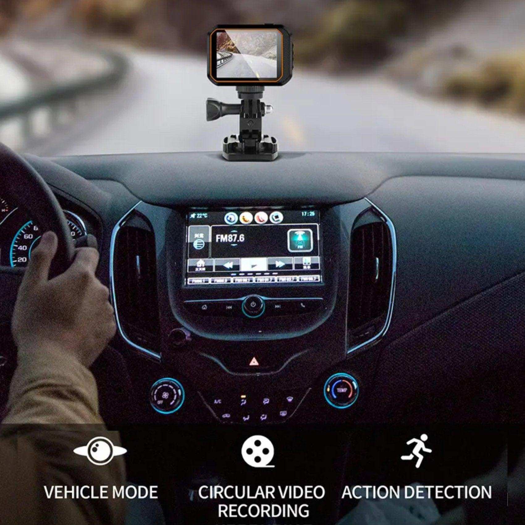 TUTT 4K 60fps 20MP Waterproof Action Camera Dash Cam 2” IPS Display IP68 Waterproof Underwater Wi-fi Motion Camera Hamlet Vlogging Hard Case 128GB SanDisk 3 in 1 SD/TF/Charging Kit