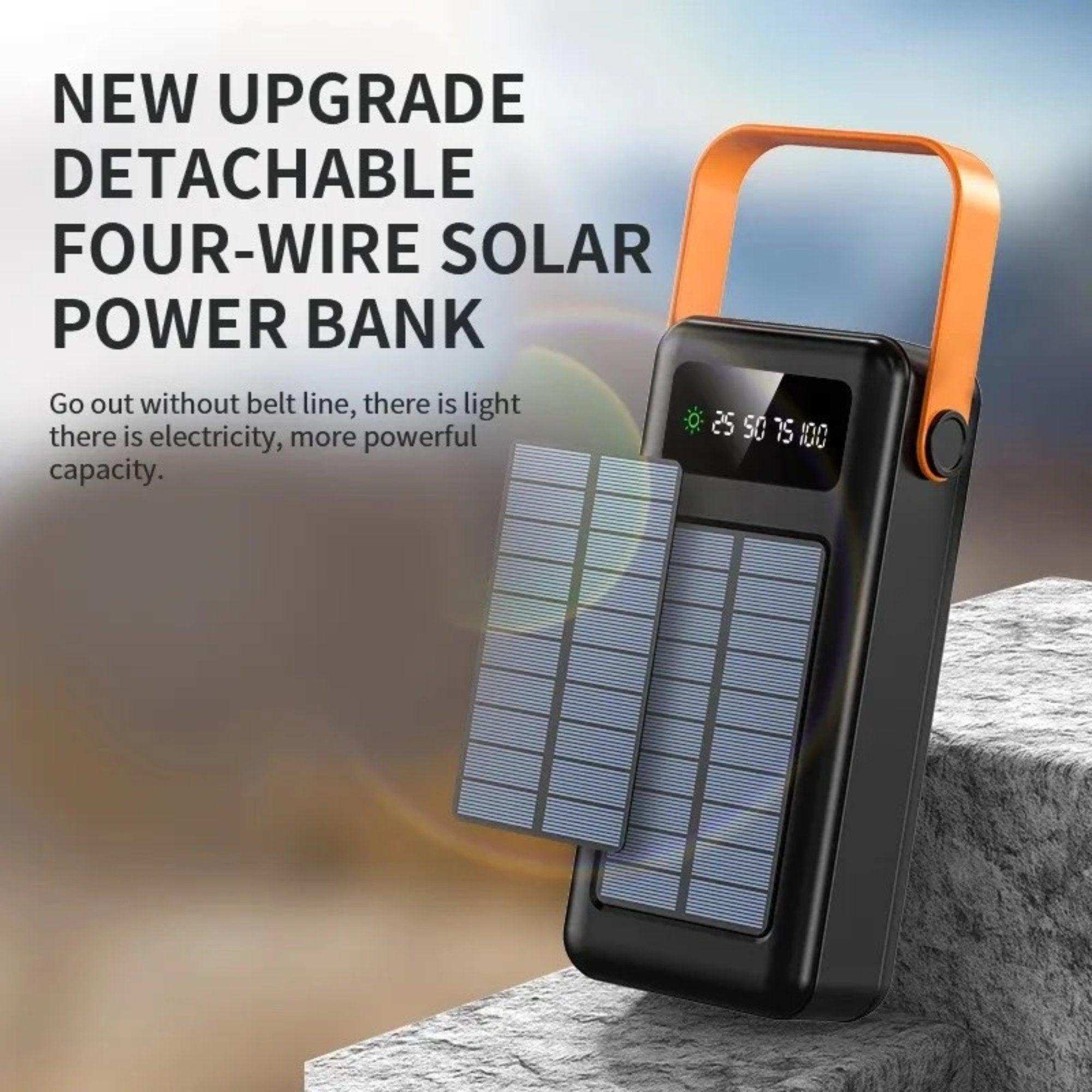 TUTT 60,000 mAh Solar Power Bank | Fast Charging | Built-In Cables | Flashlight | PowerBanks PD 22.5W Portable Phone Mobile Charger