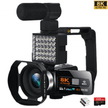 TUTT 8K 48MP Camcorder WIFI Digital Video Camera Recorder | Premium Combo 128GB SanDisk 2 Batteries