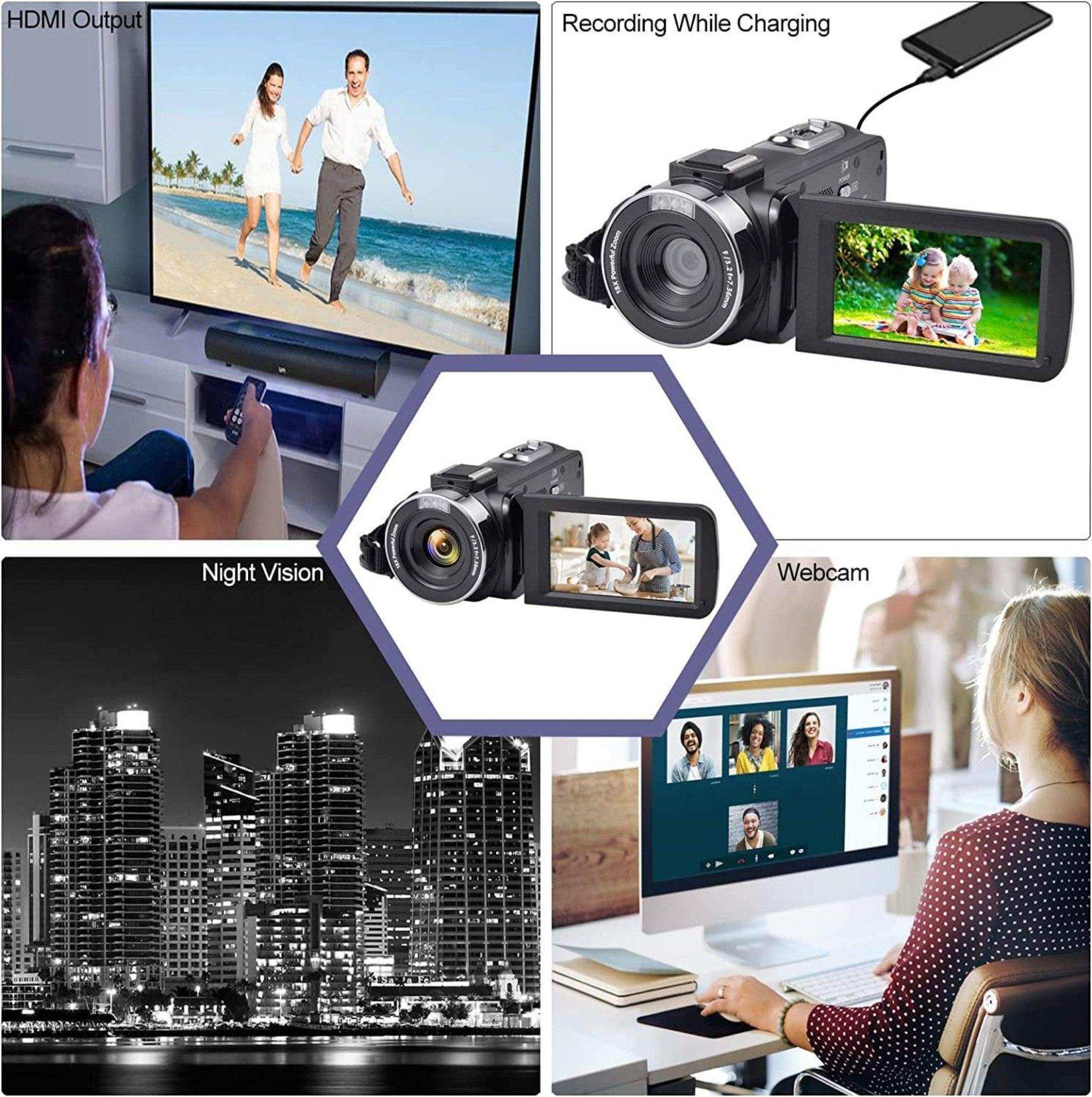 TUTT 8K 48MP Camcorder WIFI Digital Video Camera Recorder | Premium Combo 128GB SanDisk 2 Batteries