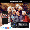 TUTT 8K 48MP Camcorder WIFI Digital Video Camera Recorder | Premium Combo 128GB SanDisk 2 Batteries
