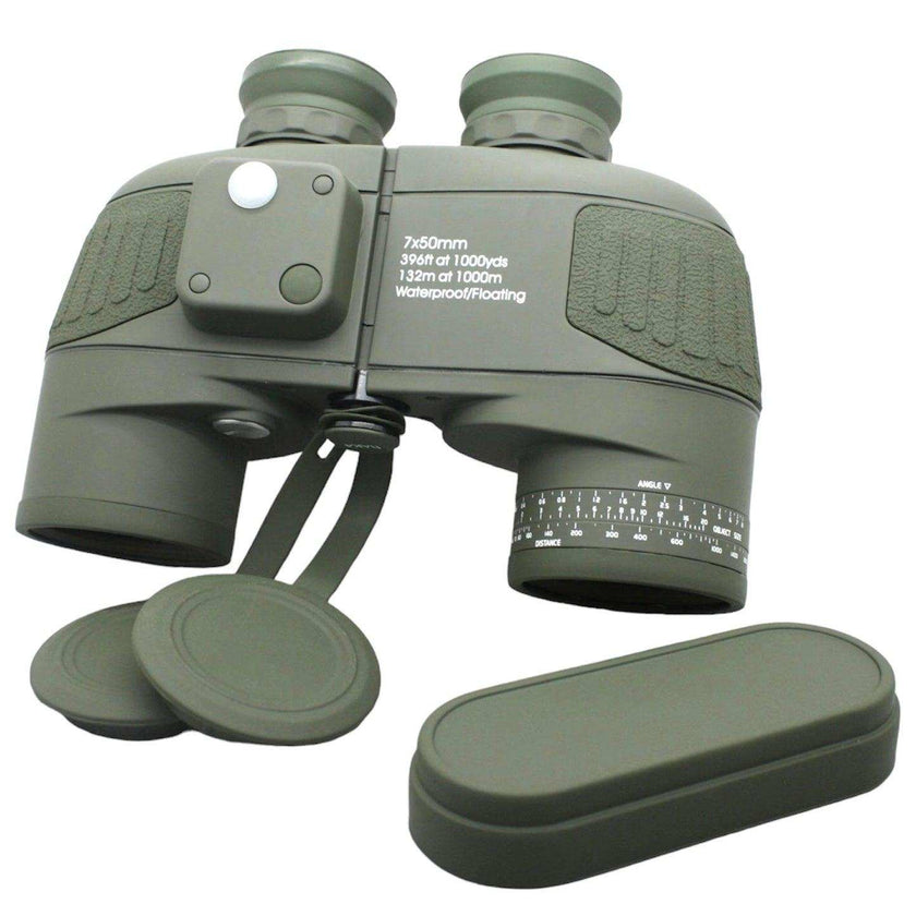 TUTT Admiral 7x50 Rugged Waterproof Binocular with Internal Rangefinder & Compass