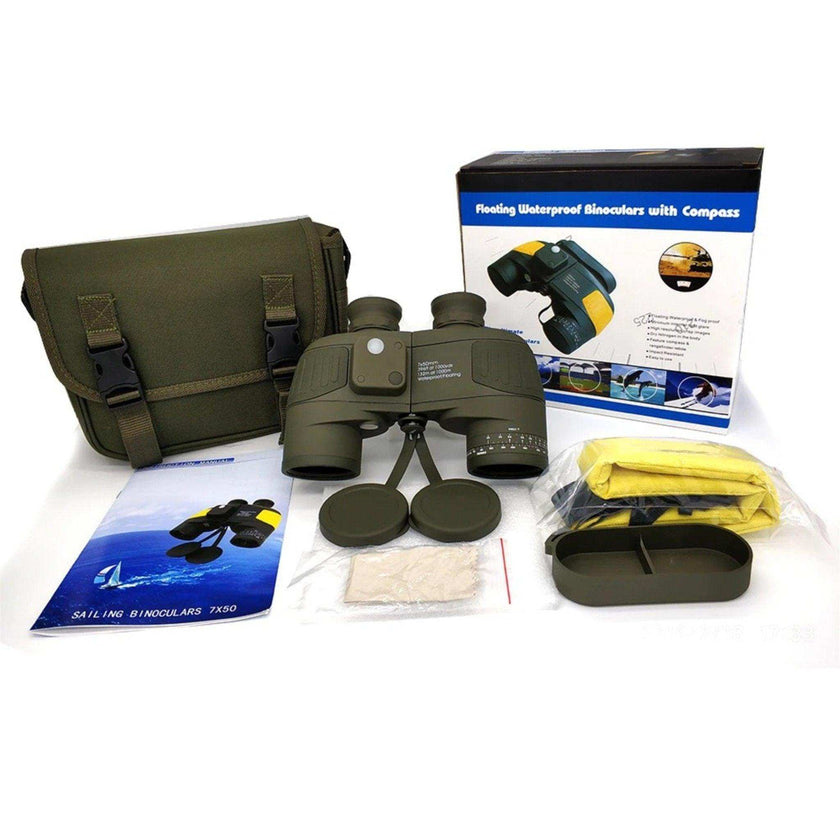 TUTT Admiral 7x50 Rugged Waterproof Binocular with Internal Rangefinder & Compass