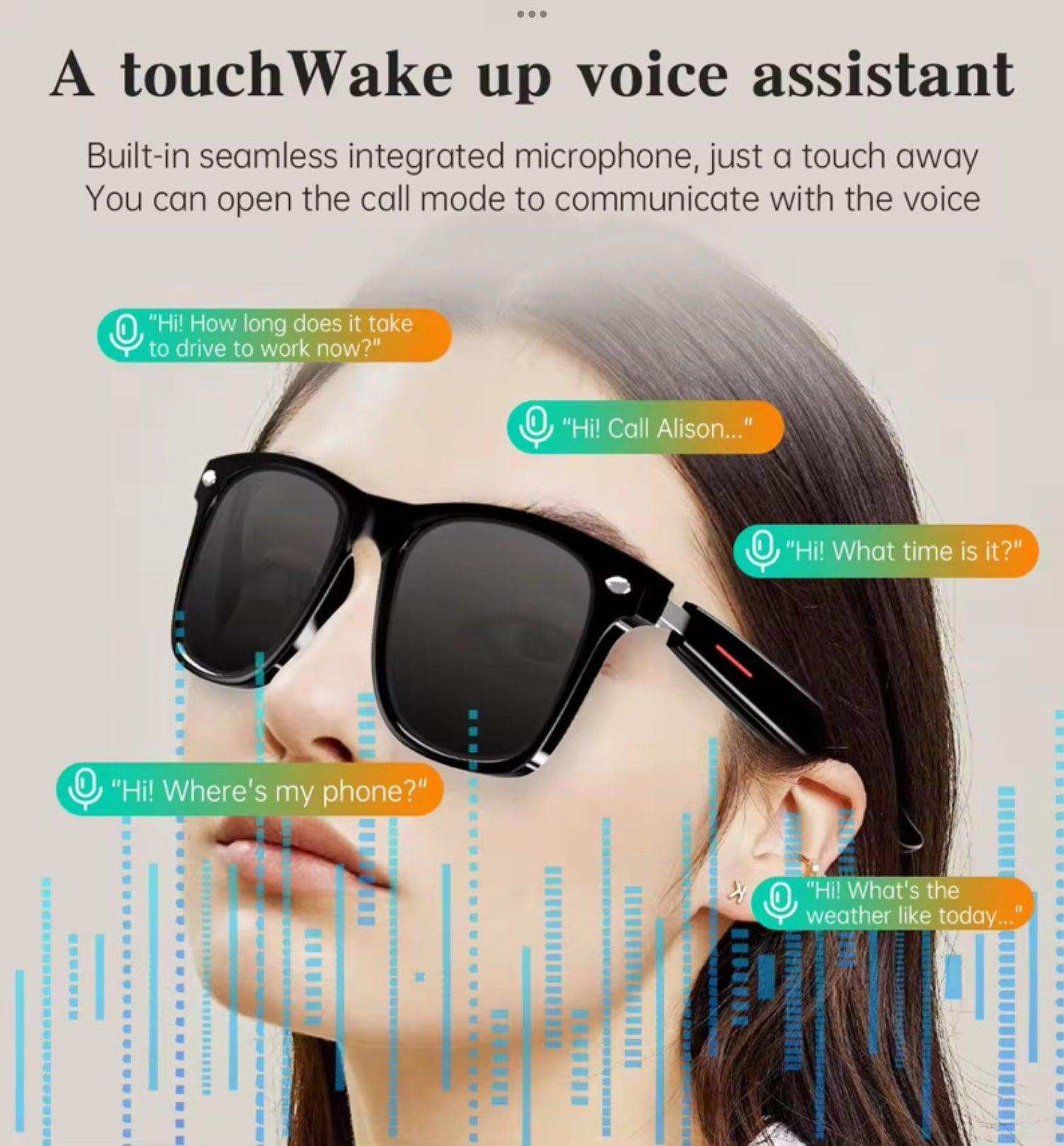 TUTT Bluetooth Smart Glasses Anti-Blue Ray UV | Wireless Call & Music AI Voice & Camera Control Sunglasses | E13 Test Kit | Replaceable With Prescription 2 Lenses