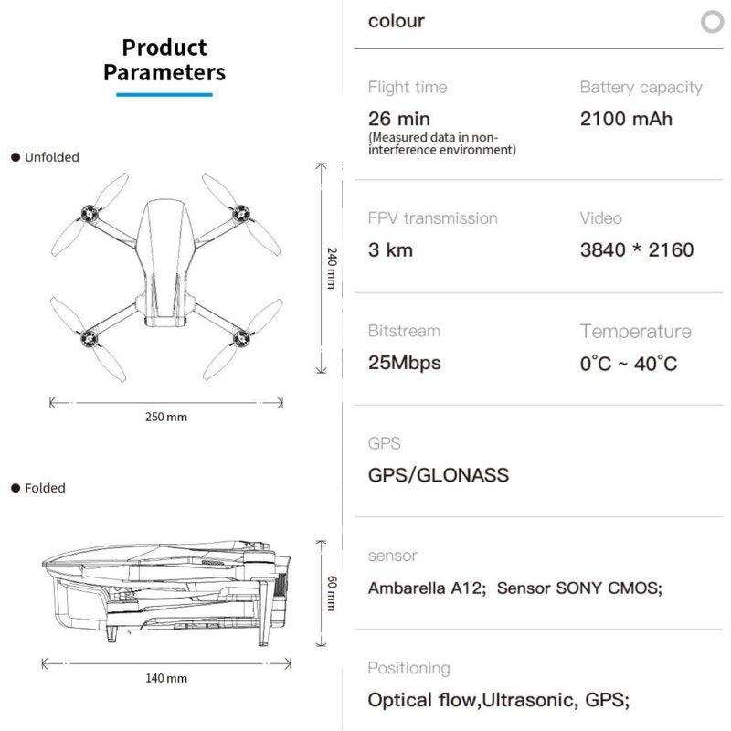 C-FLY Faith Mini 2 (Upgraded) GPS 5G 5KM WIFI FPV with 4K 30fps 20MP Camera 3-Axis Brushless Gimbal 32mins Flight Time 249g Foldable RC Drone Quadcopter RTF