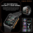 TUTT Smartwatch for Men Military Rugged | Speaker Pedometer IP68 Waterproof 1.83'' HD Tactical Smart Watch Fitness and Health Tracking Long Battery Life C20-Pro