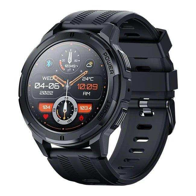 TUTT Smartwatch for Men | 1 ATM 10 Meter Depth AMOLED screen  | 410mah Long Battery Life Fitness Health Tracking Smart Watch Military Rugged  C25