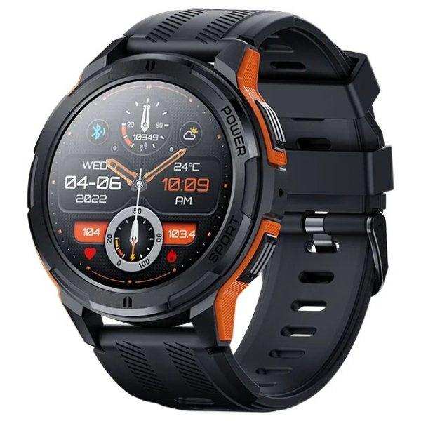 TUTT Smartwatch for Men | 1 ATM 10 Meter Depth AMOLED screen  | 410mah Long Battery Life Fitness Health Tracking Smart Watch Military Rugged  C25