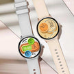 TUTT  Classic Smartwatch for Women Men AMOLED 1.43”  | Ultra-Thin Frame | Always-on-Display | Fitness Health Tracker V89 Pro | Two Straps: Steel & Rubber | Smart Watch for Android iOS