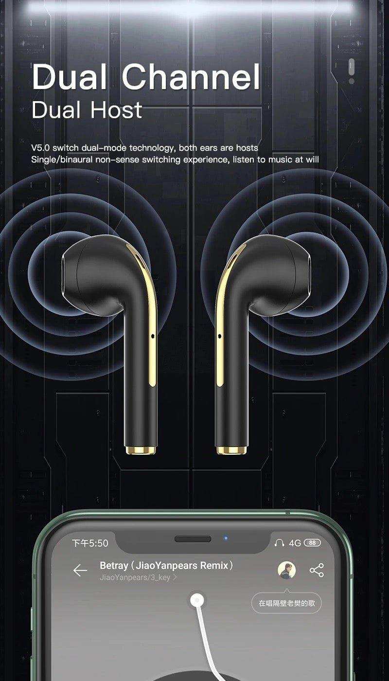 TUTT Classic Wireless Earbuds, Mini Bluetooth 5.3 Headphones HiFi Stereo, Wireless Earphones with ENC Noise Cancelling Mic, Touch Control, Type-C Charging, IPX7 Waterproof in Ear