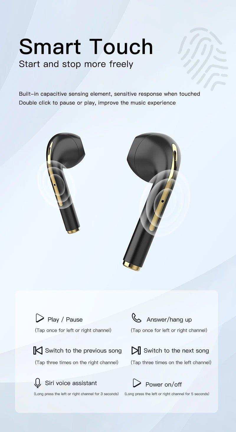 TUTT Classic Wireless Earbuds, Mini Bluetooth 5.3 Headphones HiFi Stereo, Wireless Earphones with ENC Noise Cancelling Mic, Touch Control, Type-C Charging, IPX7 Waterproof in Ear