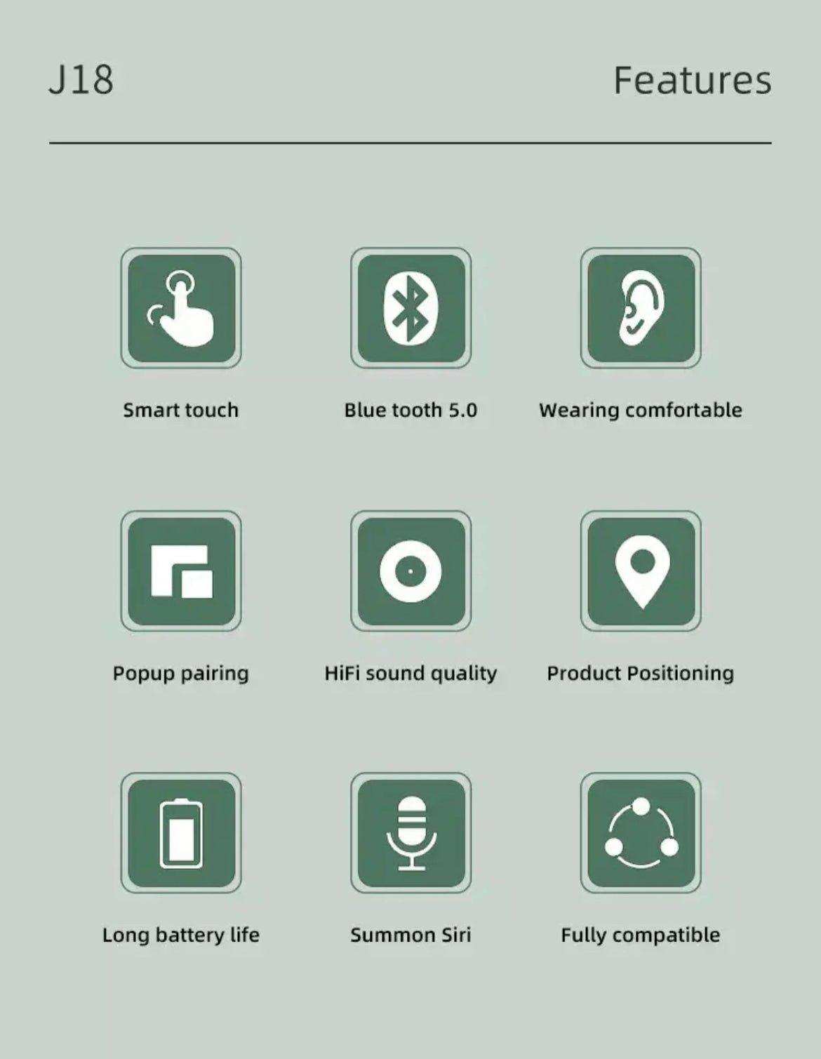 TUTT Classic Wireless Earbuds, Mini Bluetooth 5.3 Headphones HiFi Stereo, Wireless Earphones with ENC Noise Cancelling Mic, Touch Control, Type-C Charging, IPX7 Waterproof in Ear